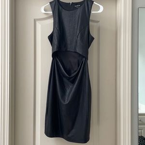 Bebe faux leather cutout bodycon dress